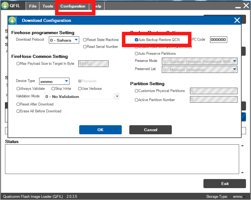 Qcn File Auto backup