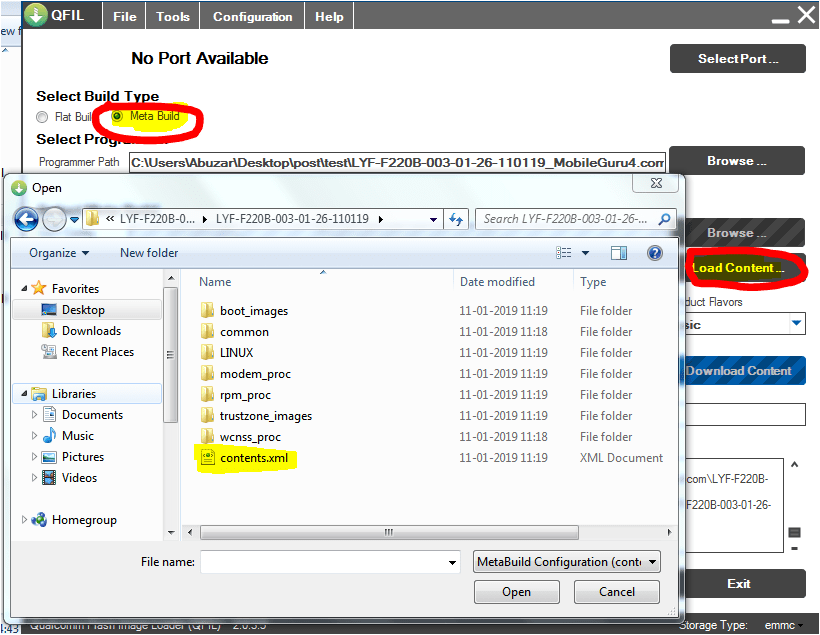 Qualcomm Contents XML file Flashing