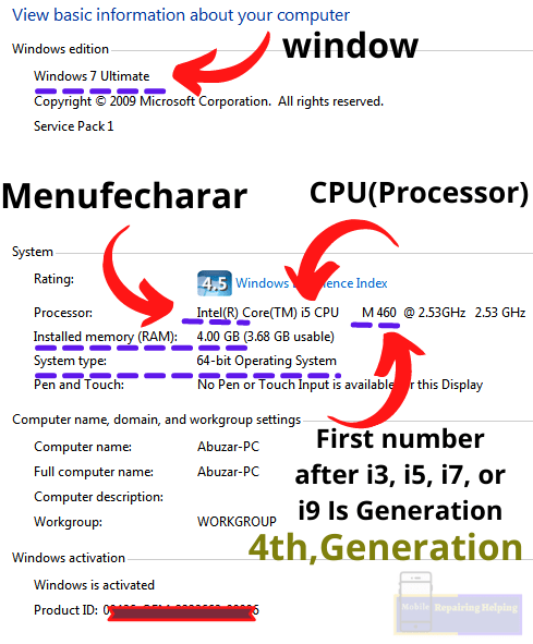 How to check Laptop- PC Configuration in windows 7