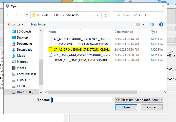 AP File Samsung Flashing Step 4