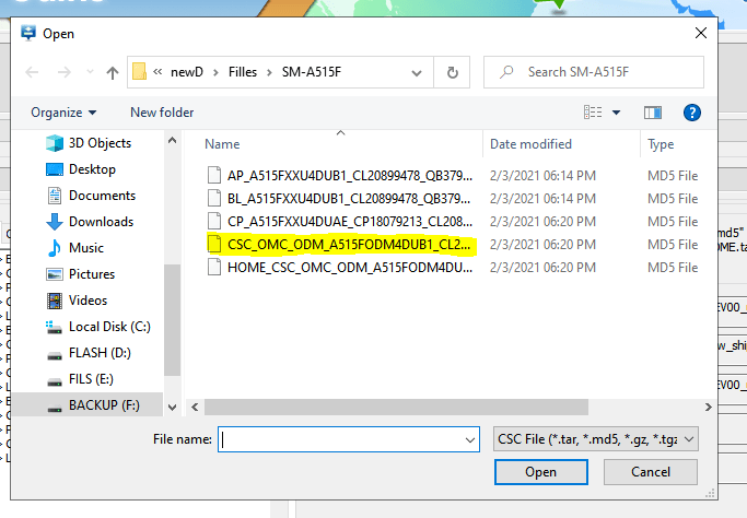 CSC FIle Samsung Flashing Step 6
