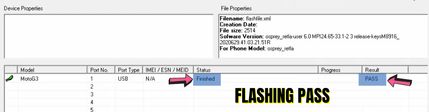 Motorola Mobile Flashing Done