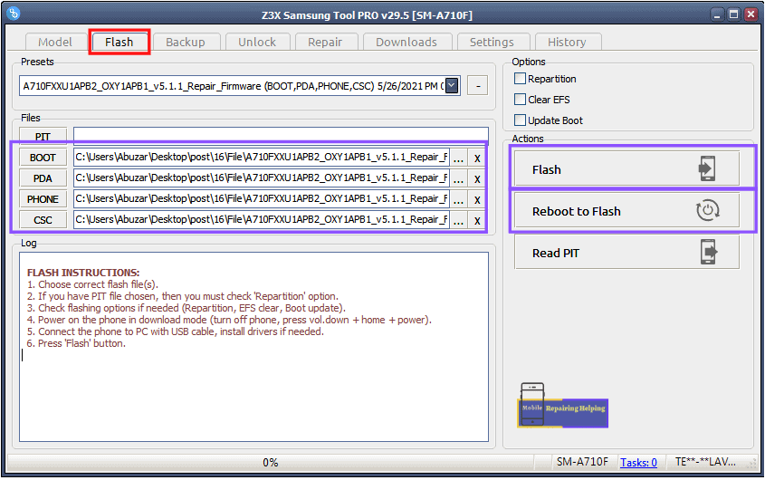 Z3X Samsung tool Pro Box Flashing Guide 2