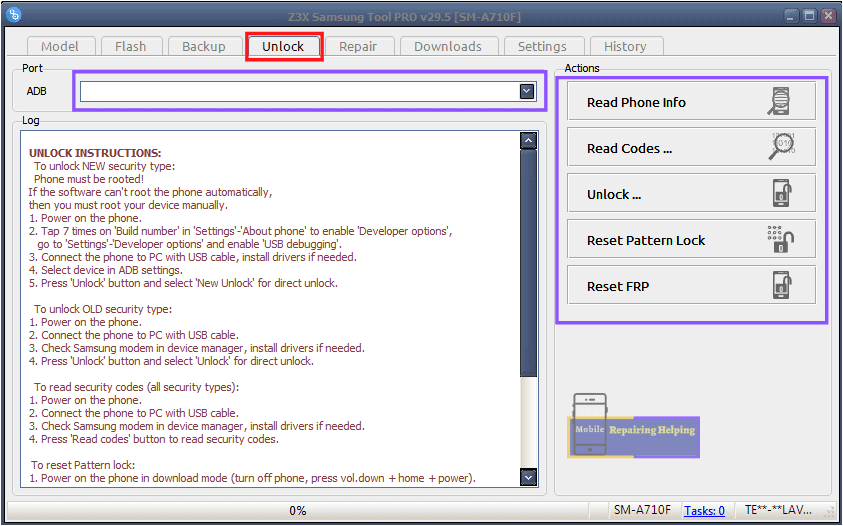 Z3X Samsung tool Pro Box unlock Guide 4