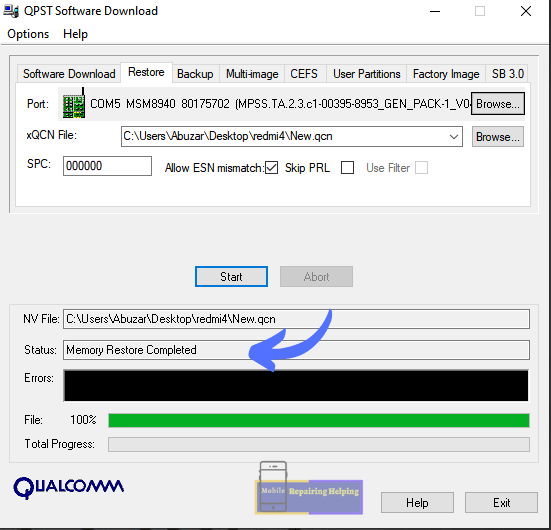 FIX Qualcomm IMEI And baseband Using QPST Download Step 3